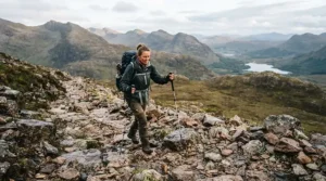 Evaluating carbon fibre trekking poles vs aluminium trekking poles during a rocky moorland descent